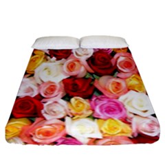 Rose Color Beautiful Flowers Fitted Sheet (king Size) by Amaryn4rt