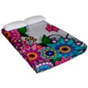 Flowers Pattern Vector Art Fitted Sheet (Queen Size) View2
