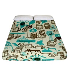 Telegramme Fitted Sheet (california King Size) by Amaryn4rt