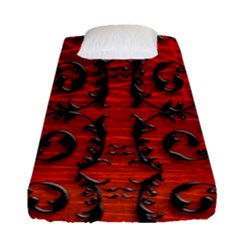 3d Metal Pattern On Wood Fitted Sheet (single Size) by Amaryn4rt