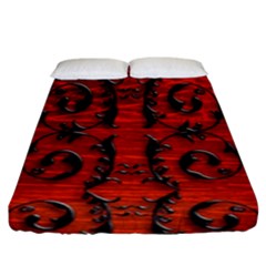 3d Metal Pattern On Wood Fitted Sheet (king Size) by Amaryn4rt
