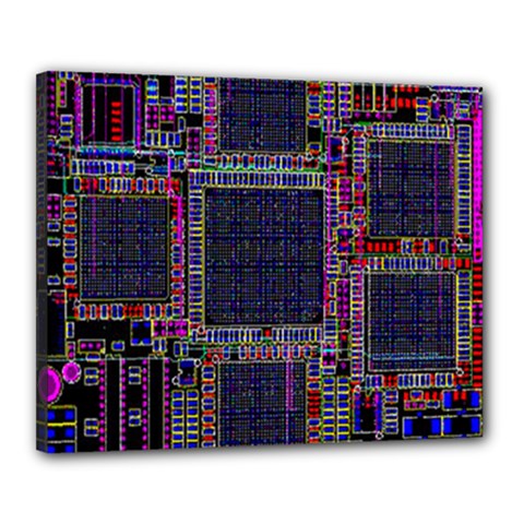 Technology Circuit Board Layout Pattern Canvas 20  X 16  by Amaryn4rt