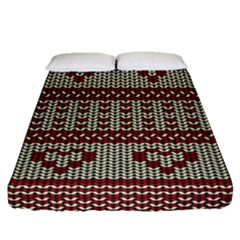 Stitched Seamless Pattern With Silhouette Of Heart Fitted Sheet (queen Size) by Amaryn4rt