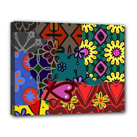 Patchwork Collage Canvas 14  X 11  by Simbadda