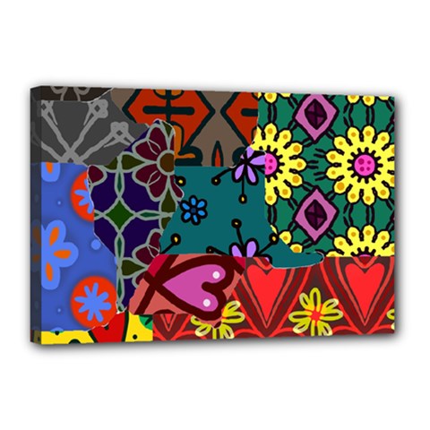 Patchwork Collage Canvas 18  X 12  by Simbadda