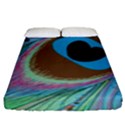 Peacock Feather Lines Background Fitted Sheet (King Size) View1