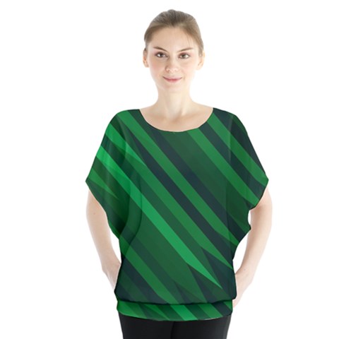 Abstract Blue Stripe Pattern Background Blouse by Simbadda