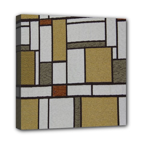 Fabric Textures Fabric Texture Vintage Blocks Rectangle Pattern Mini Canvas 8  X 8  by Simbadda
