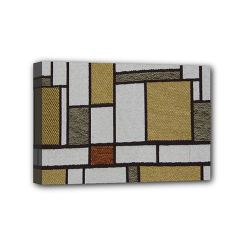 Fabric Textures Fabric Texture Vintage Blocks Rectangle Pattern Mini Canvas 6  X 4  by Simbadda