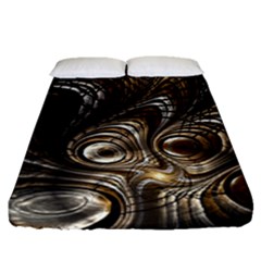 Fractal Art Texture Neuron Chaos Fracture Broken Synapse Fitted Sheet (queen Size) by Simbadda