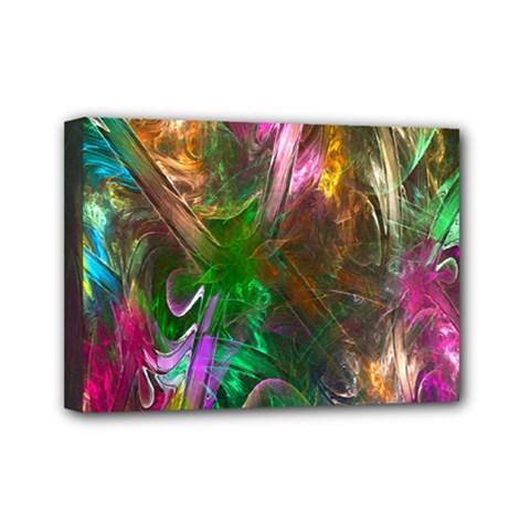Fractal Texture Abstract Messy Light Color Swirl Bright Mini Canvas 7  X 5  by Simbadda