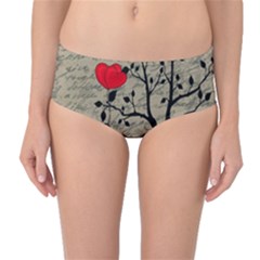 Love Letter Mid-waist Bikini Bottoms by Valentinaart