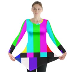 Color Bars & Tones Long Sleeve Tunic  by Simbadda