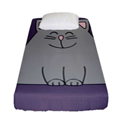 Cat Minimalism Art Vector Fitted Sheet (single Size) by Simbadda