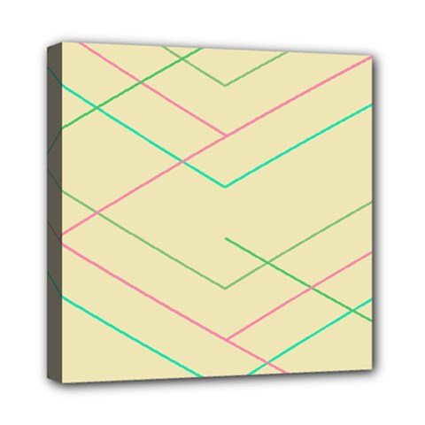 Abstract Yellow Geometric Line Pattern Mini Canvas 8  X 8  by Simbadda