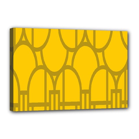 The Michigan Pattern Yellow Canvas 18  X 12  by Simbadda