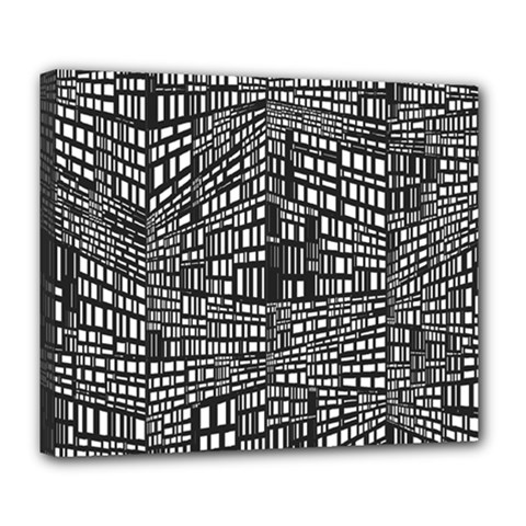Recursive Subdivision Between 5 Source Lines Screen Black Deluxe Canvas 24  X 20   by Simbadda