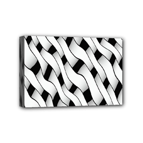 Black And White Pattern Mini Canvas 6  X 4  by Simbadda