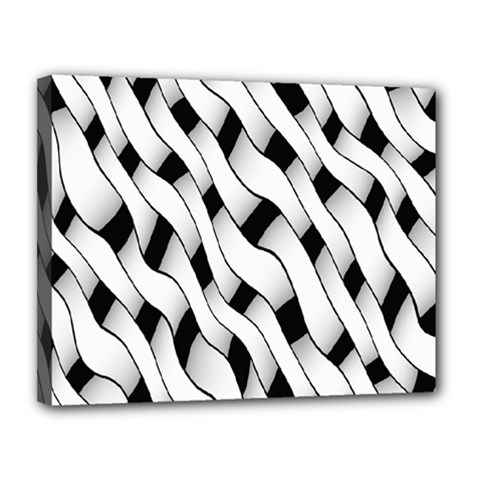 Black And White Pattern Canvas 14  X 11  by Simbadda