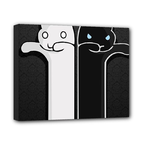 Texture Cats Black White Canvas 10  X 8  by Simbadda