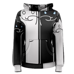 Texture Cats Black White Women s Pullover Hoodie by Simbadda