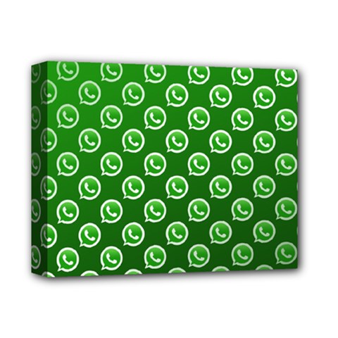 Whatsapp Logo Pattern Deluxe Canvas 14  X 11  by Simbadda