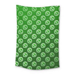 Whatsapp Logo Pattern Small Tapestry by Simbadda