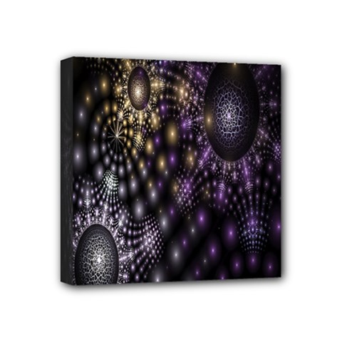Fractal Patterns Dark Circles Mini Canvas 4  X 4  by Simbadda