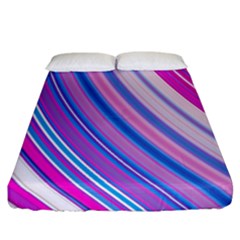 Line Obliquely Pink Fitted Sheet (california King Size) by Simbadda