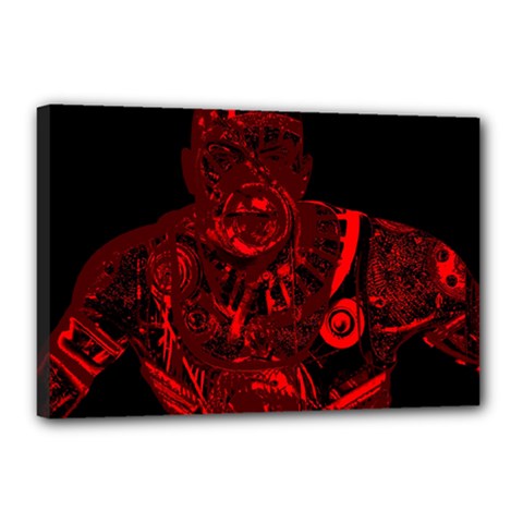 Warrior - Red Canvas 18  X 12  by Valentinaart