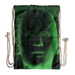 Code  Drawstring Bag (large) by Valentinaart