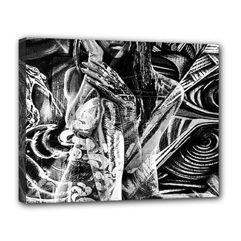 Gray Girl  Canvas 14  X 11  by Valentinaart