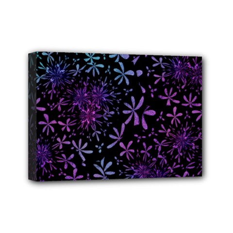 Retro Flower Pattern Design Batik Mini Canvas 7  X 5  by Simbadda