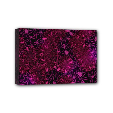 Retro Flower Pattern Design Batik Mini Canvas 6  X 4  by Simbadda