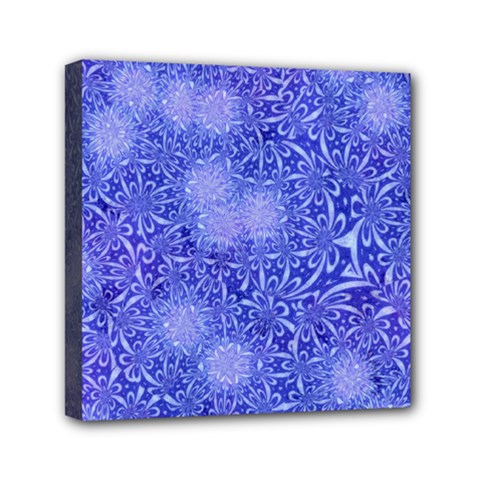 Retro Flower Pattern Design Batik Mini Canvas 6  X 6  by Simbadda