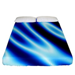 Grunge Blue White Pattern Background Fitted Sheet (king Size) by Simbadda