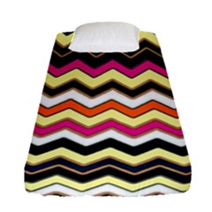 Colorful Chevron Pattern Stripes Pattern Fitted Sheet (single Size) by Simbadda