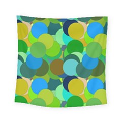 Green Aqua Teal Abstract Circles Square Tapestry (small) by Simbadda