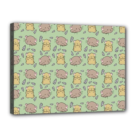 Cute Hamster Pattern Canvas 16  X 12  by Simbadda