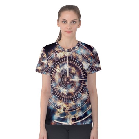 Science Fiction Background Fantasy Women s Cotton Tee by Simbadda