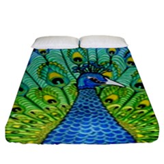 Peacock Bird Animation Fitted Sheet (king Size) by Simbadda