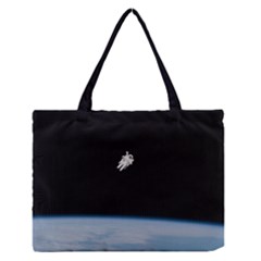 Amazing Stunning Astronaut Amazed Medium Zipper Tote Bag by Simbadda