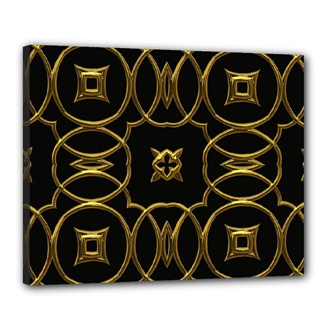 Black And Gold Pattern Elegant Geometric Design Canvas 20  X 16  by yoursparklingshop