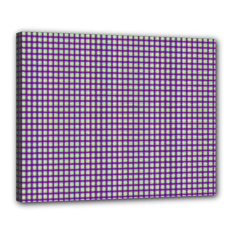 Mardi Gras Purple Plaid Canvas 20  X 16  by PhotoNOLA