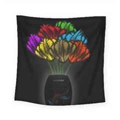 Flowers Painting Still Life Plant Square Tapestry (small) by Simbadda
