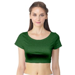 Texture Green Rush Easter Short Sleeve Crop Top (tight Fit) by Simbadda
