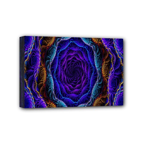 Flowers Dive Neon Light Patterns Mini Canvas 6  X 4  by Simbadda