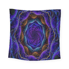 Flowers Dive Neon Light Patterns Square Tapestry (small) by Simbadda
