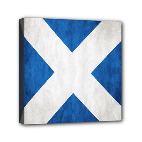 Scotland Flag Surface Texture Color Symbolism Mini Canvas 6  X 6  by Simbadda