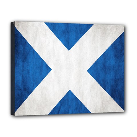Scotland Flag Surface Texture Color Symbolism Canvas 14  X 11  by Simbadda
